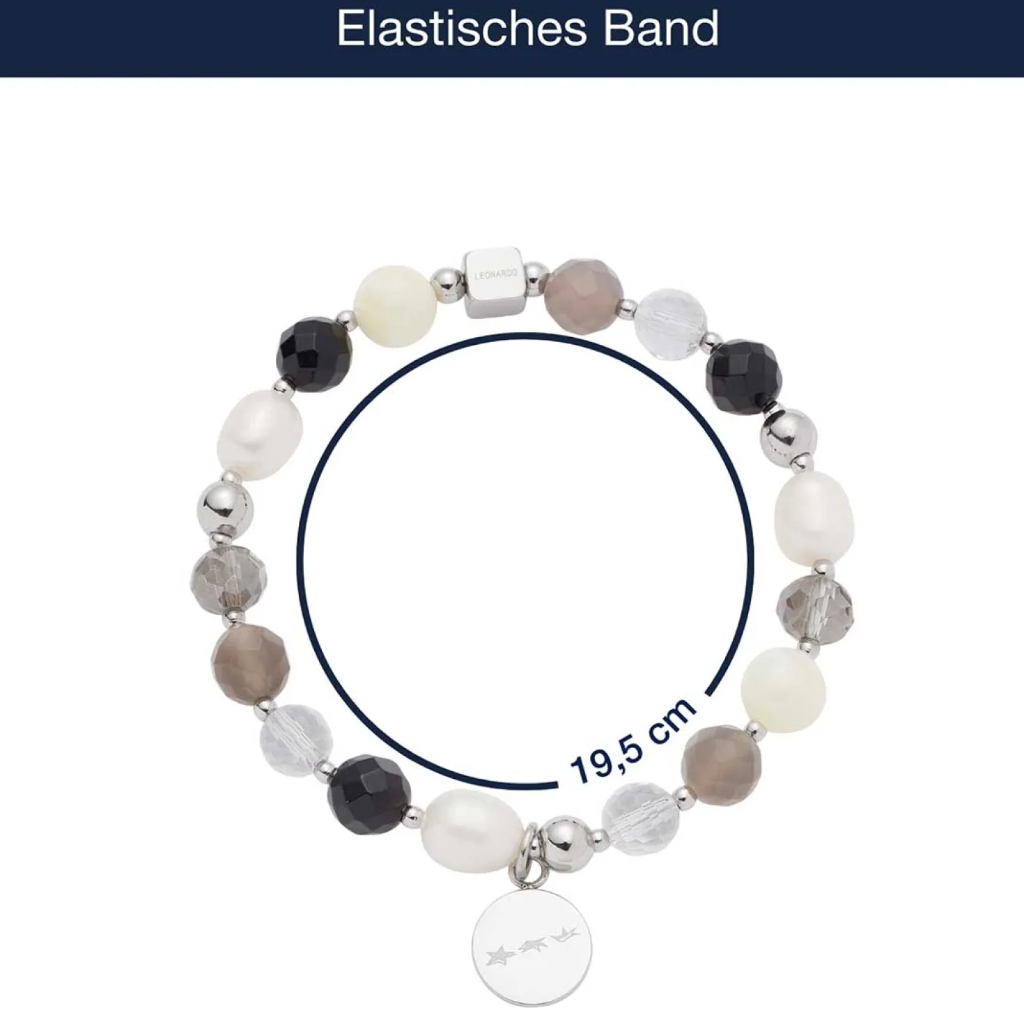 Armband HOPE silber/grau