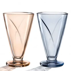 Eisbecher CONO 360 ml apricot / blau 4er-Set