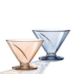 Eisschale CONO 270 ml apricot / blau 4er-Set