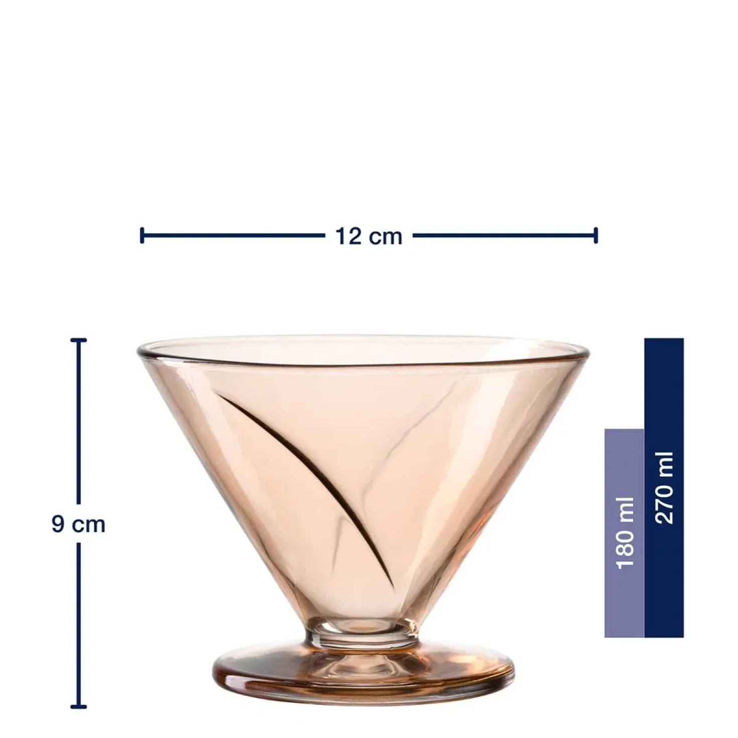 Eisschale CONO 270 ml apricot / blau 4er-Set