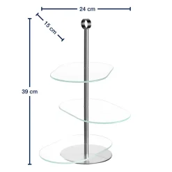 Etagere CENA silber asymetrisch 3-teilig