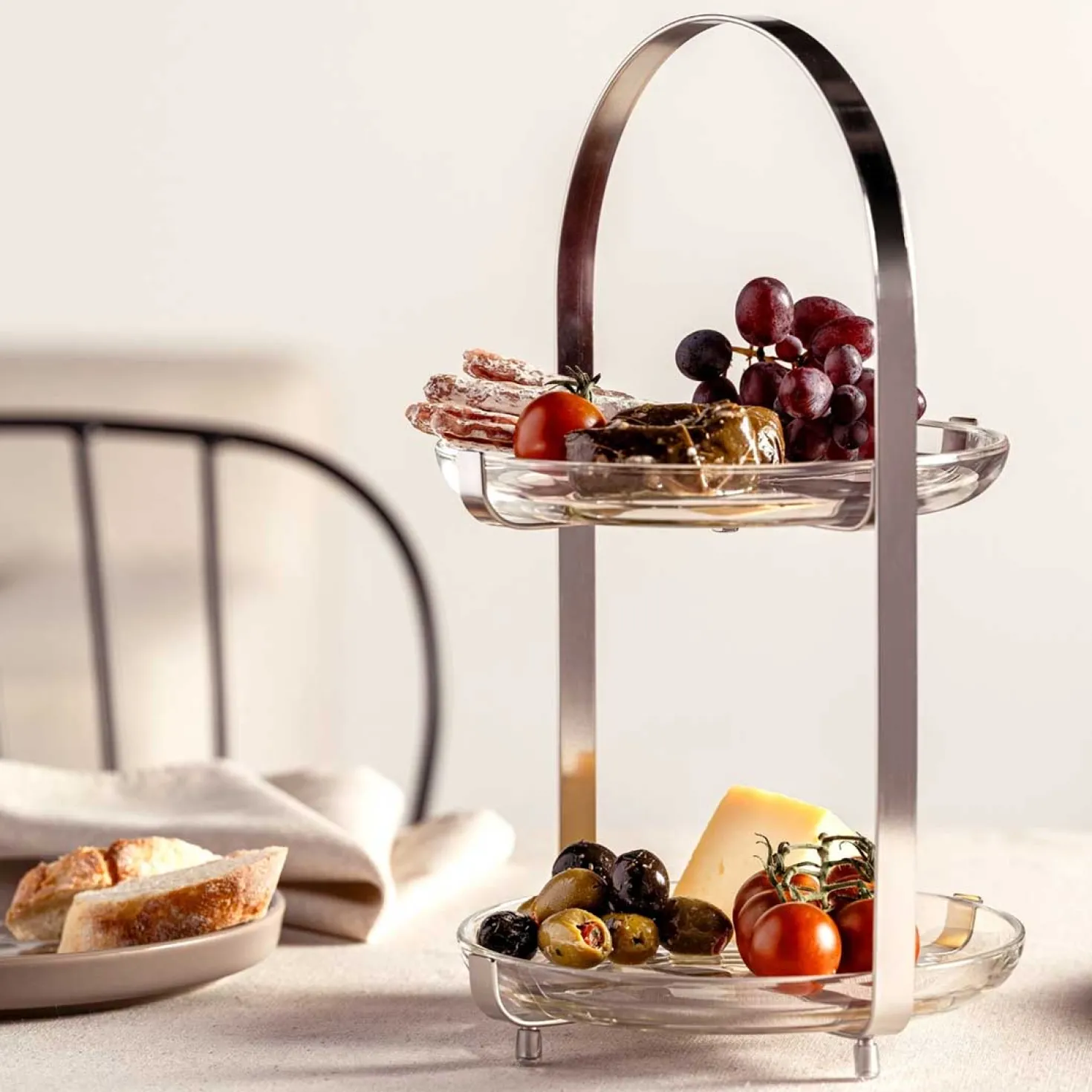 Etagere CUCINA silber 2-teilig