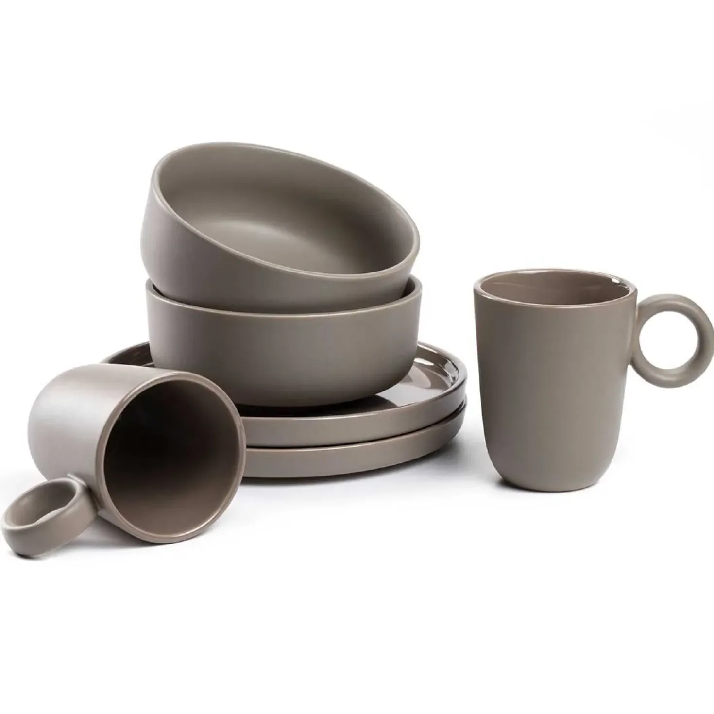 Geschirrset ROMA taupe 6-teilig