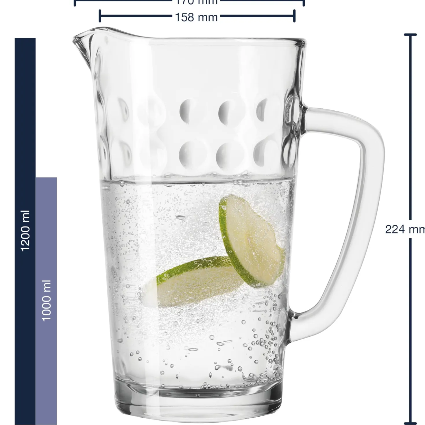 Glaskrug OPTIC 1 l
