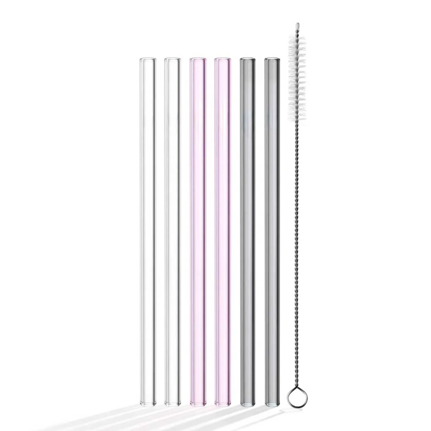 Glastrinkhalme SANO 18 cm 6er-Set + Reinigungsbürste