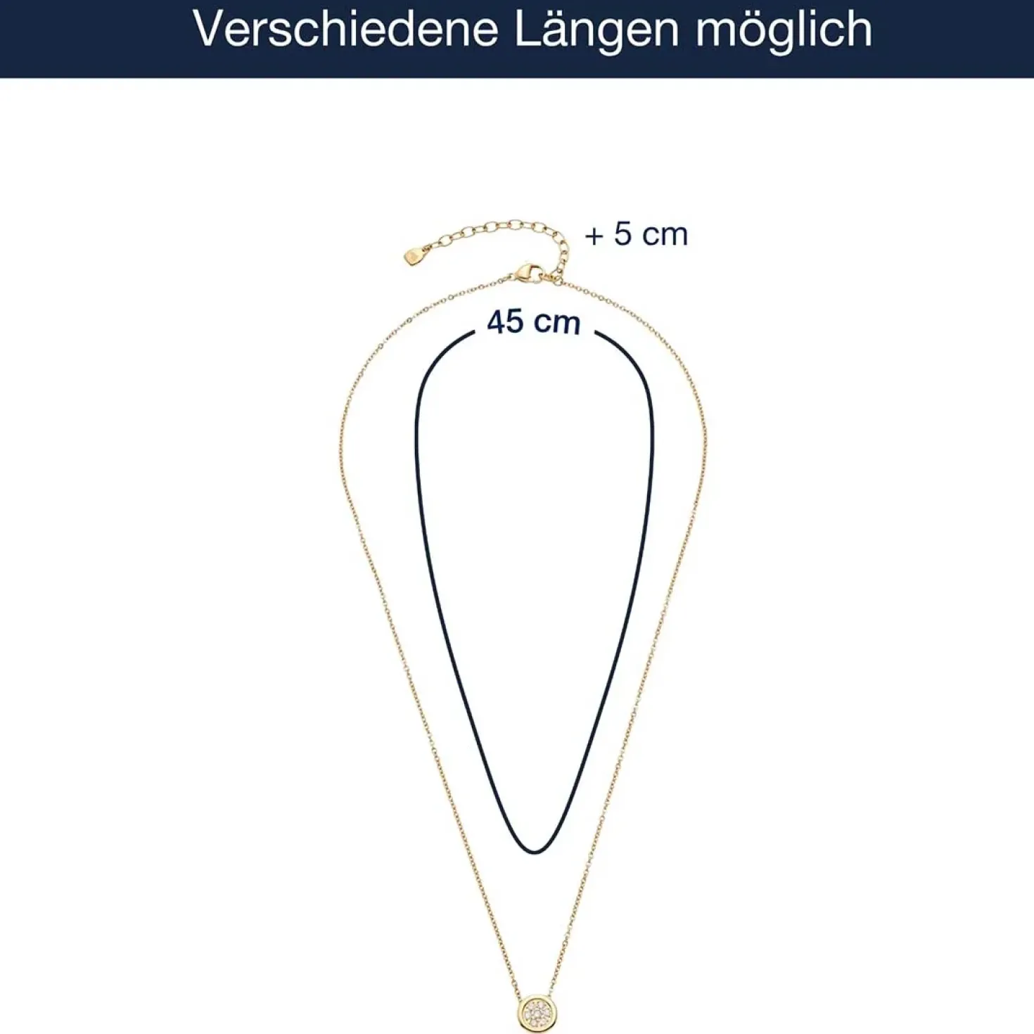 Halskette CATHERINE 45 cm gold
