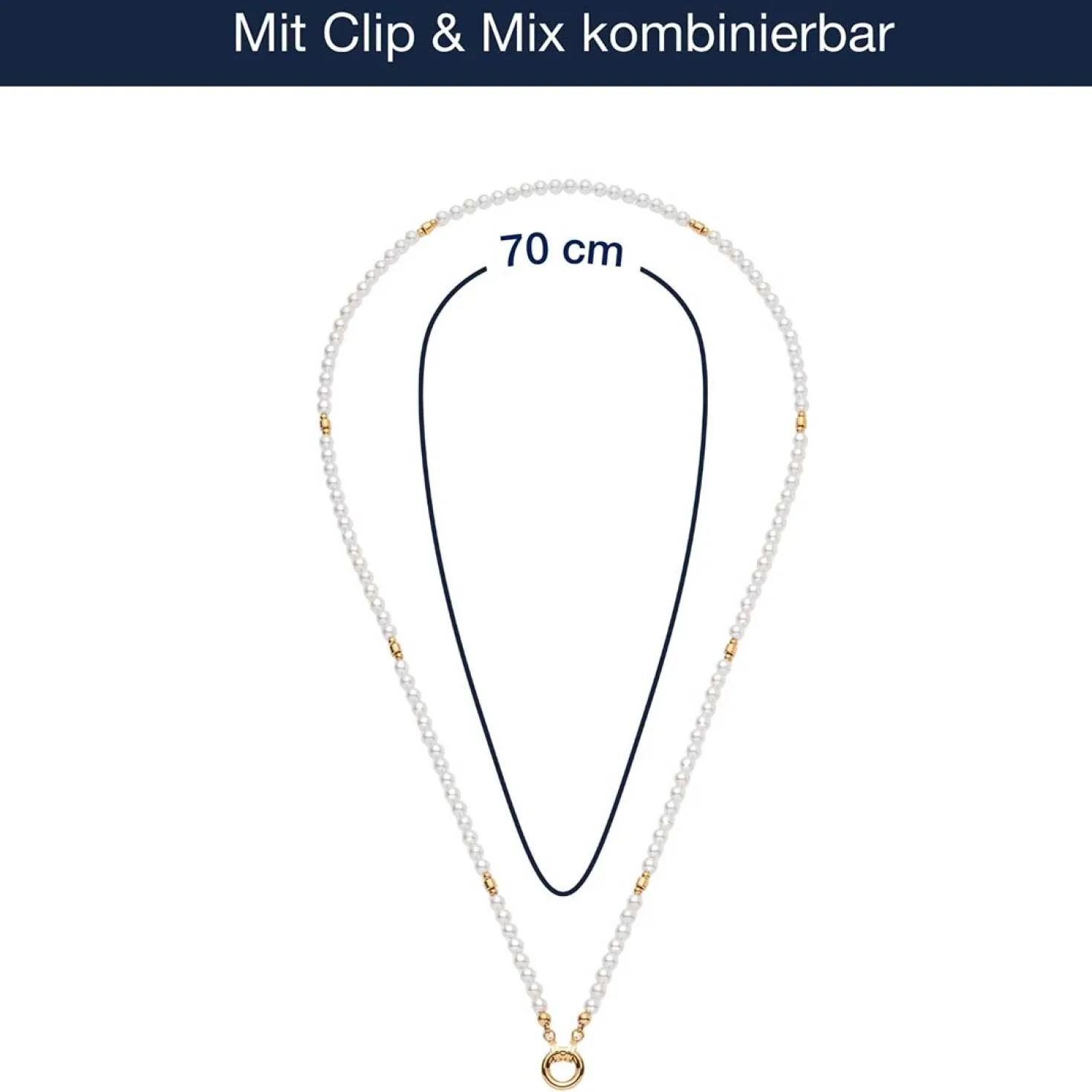 Halskette CHRISTA Clip & Mix 70 cm gold