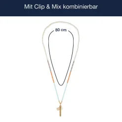 Halskette SOLERA 80 cm gold blau