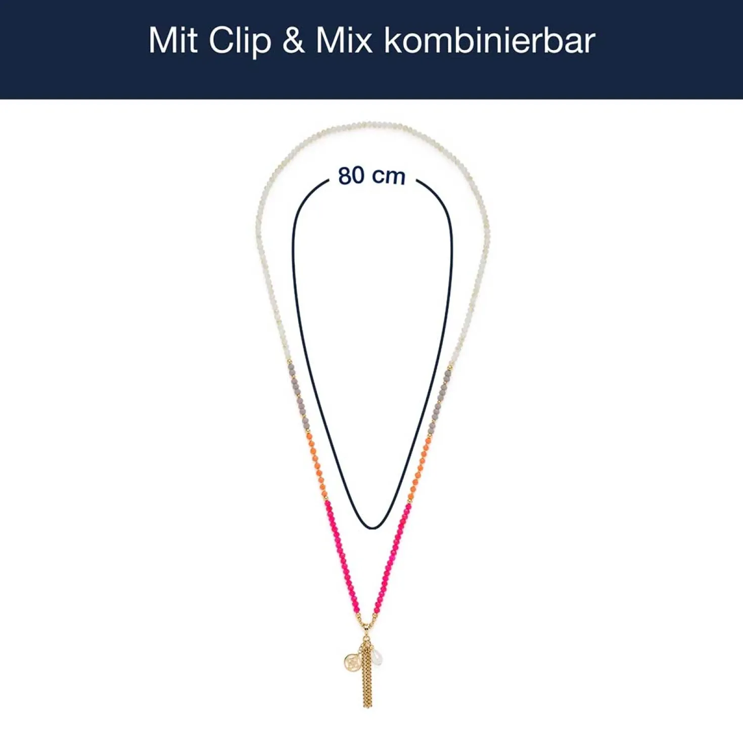 Halskette SOLERA 80 cm gold pink