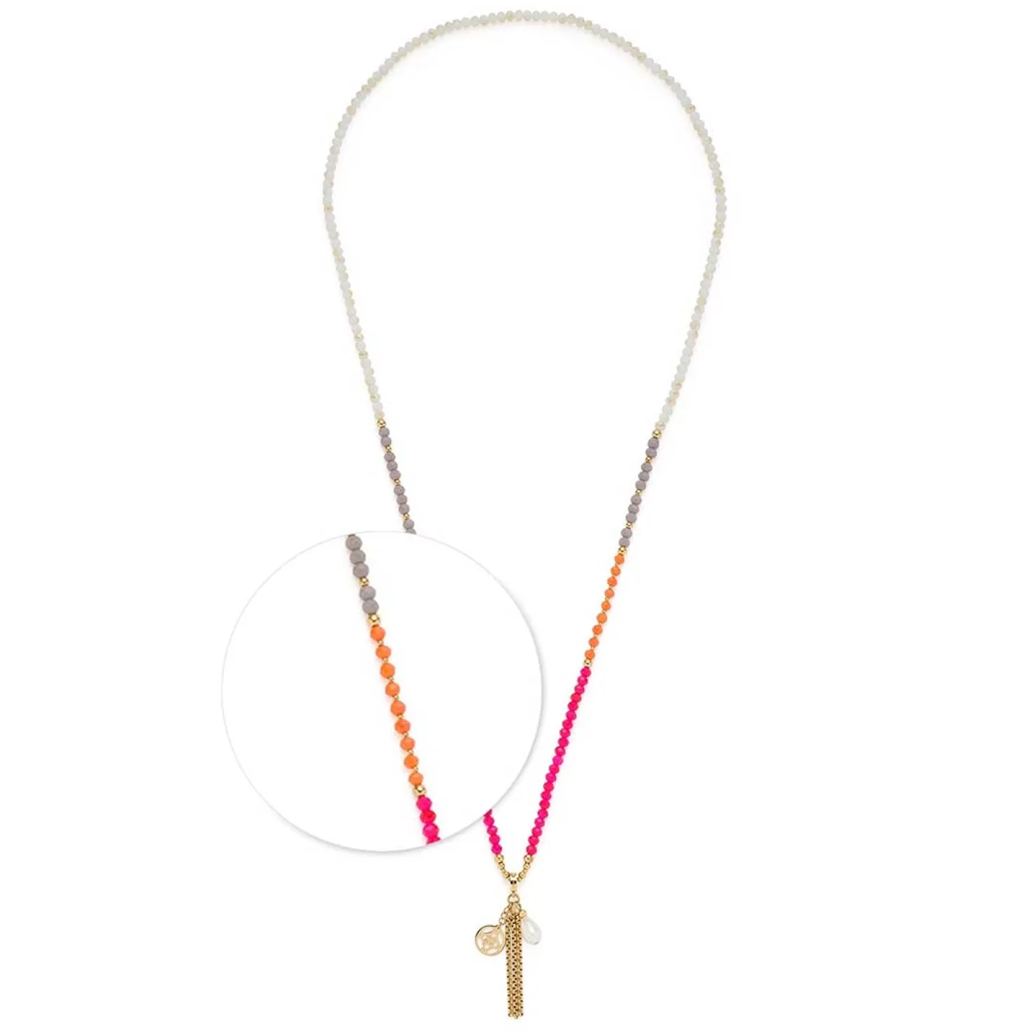 Halskette SOLERA 80 cm gold pink