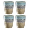Keramikbecher MATERA 300ml blau/anthrazit/beige 4er-Set