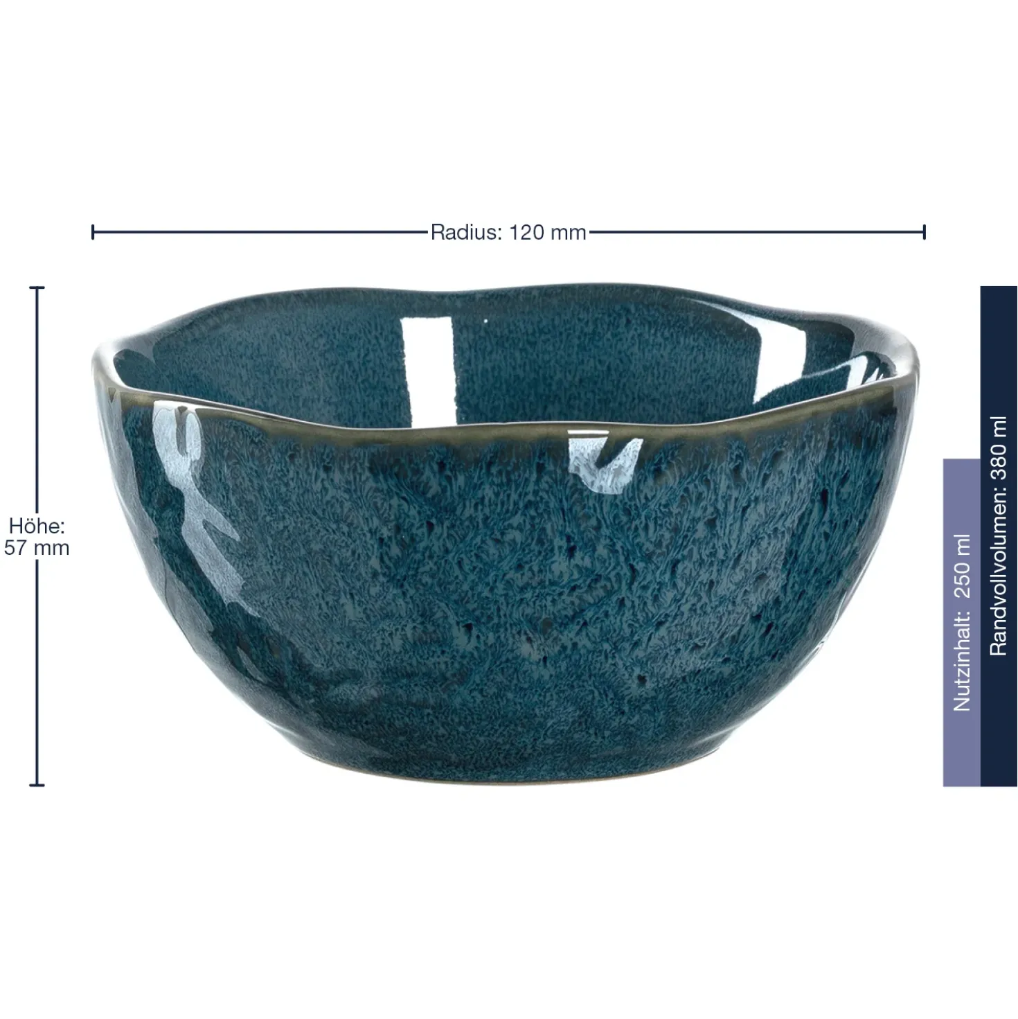 Keramikschale MATERA 12 cm blau 6er-Set