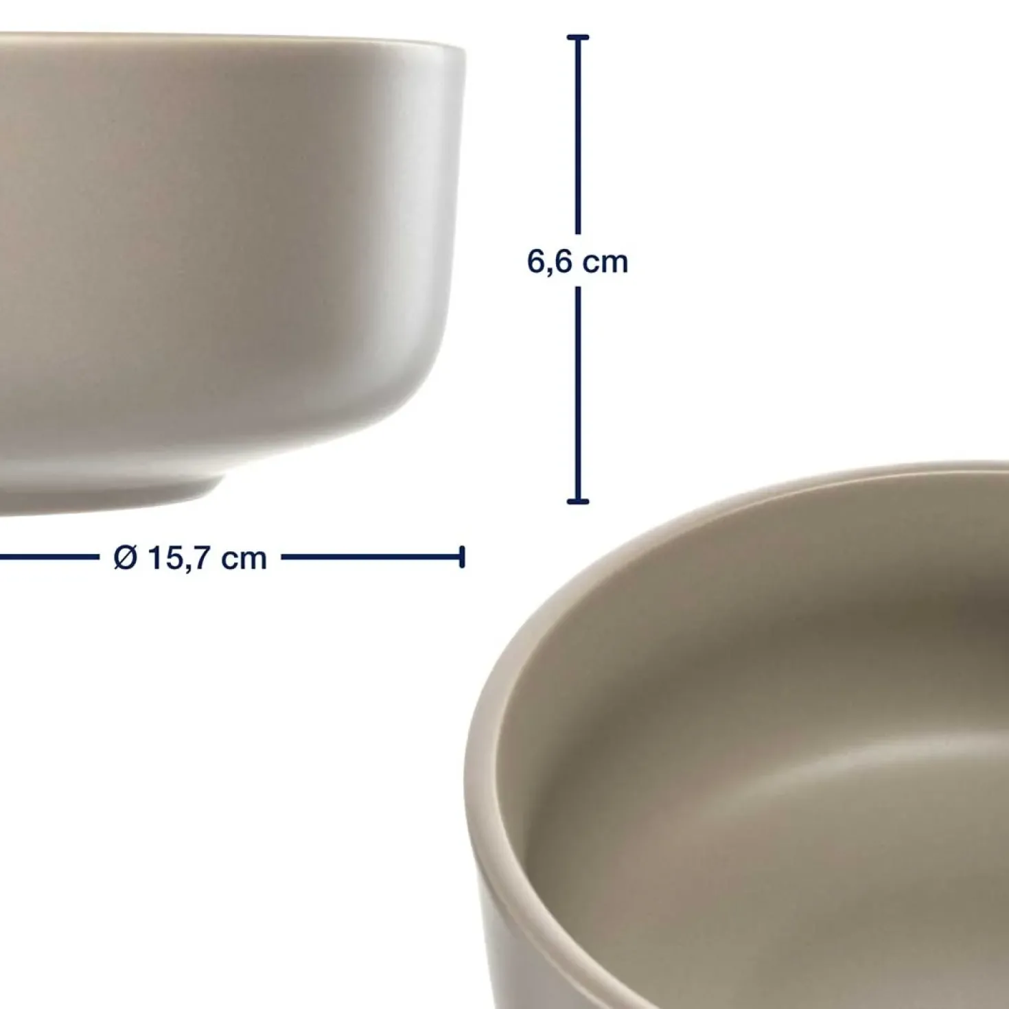 Keramikschale ROMA 16 cm beige 6er-Set