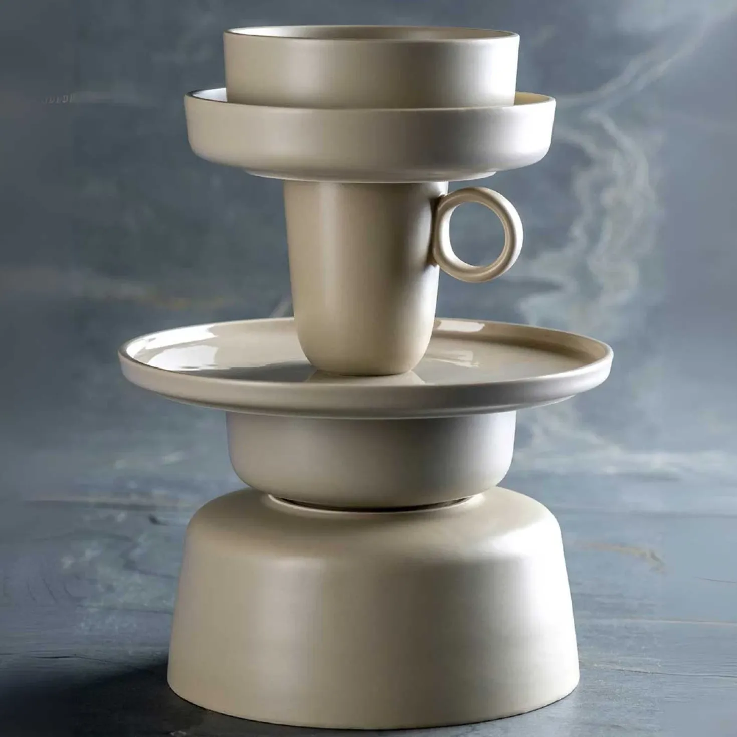 Keramiktasse ROMA 400 ml beige 6er-Set