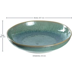 Keramikteller MATERA 21 cm grün tief 6er-Set