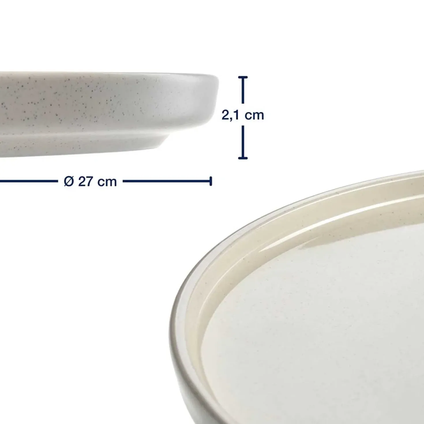 Keramikteller ROMA 27 cm creme 6er-Set