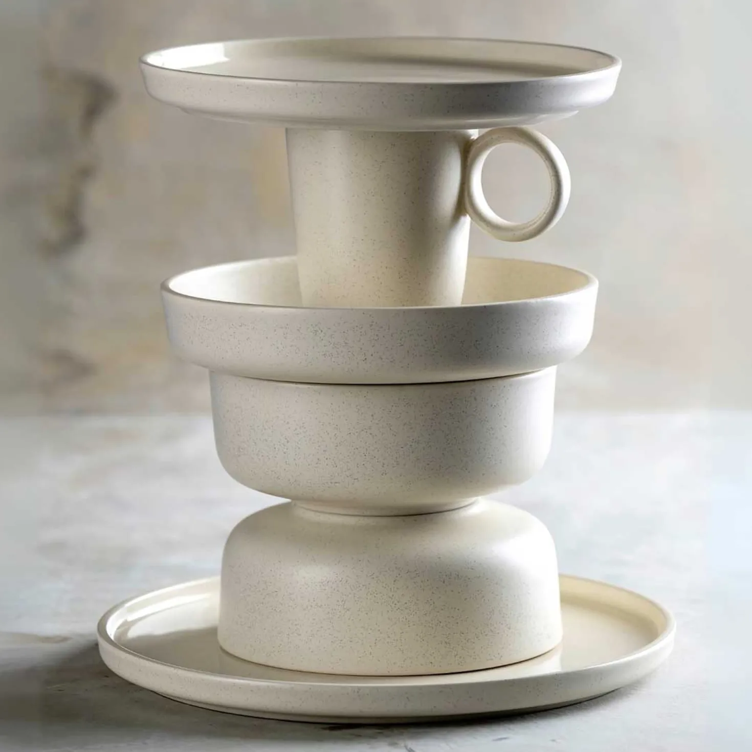 Keramikteller ROMA 20 cm creme tief 6er-Set