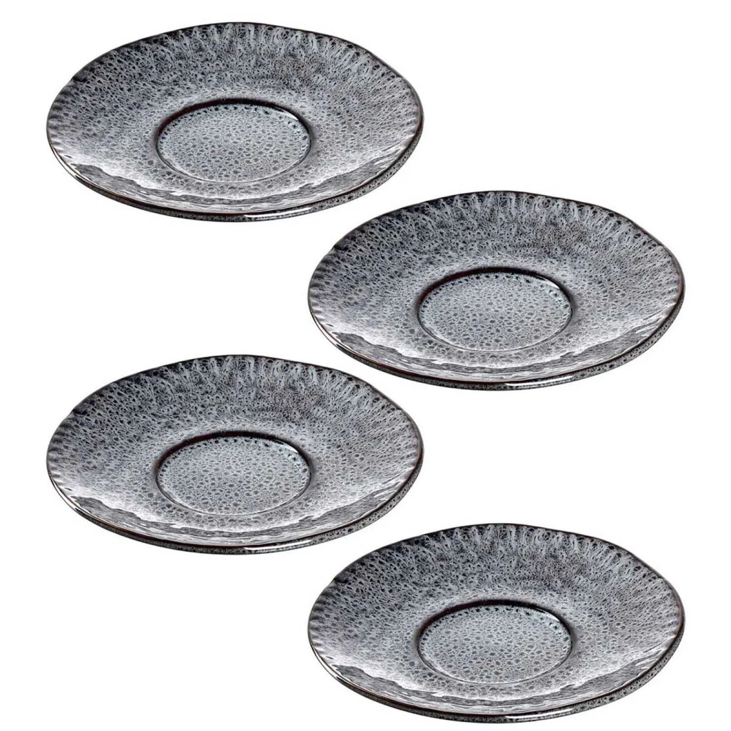 Keramikuntertasse MATERA 15 cm anthrazit 4er-Set