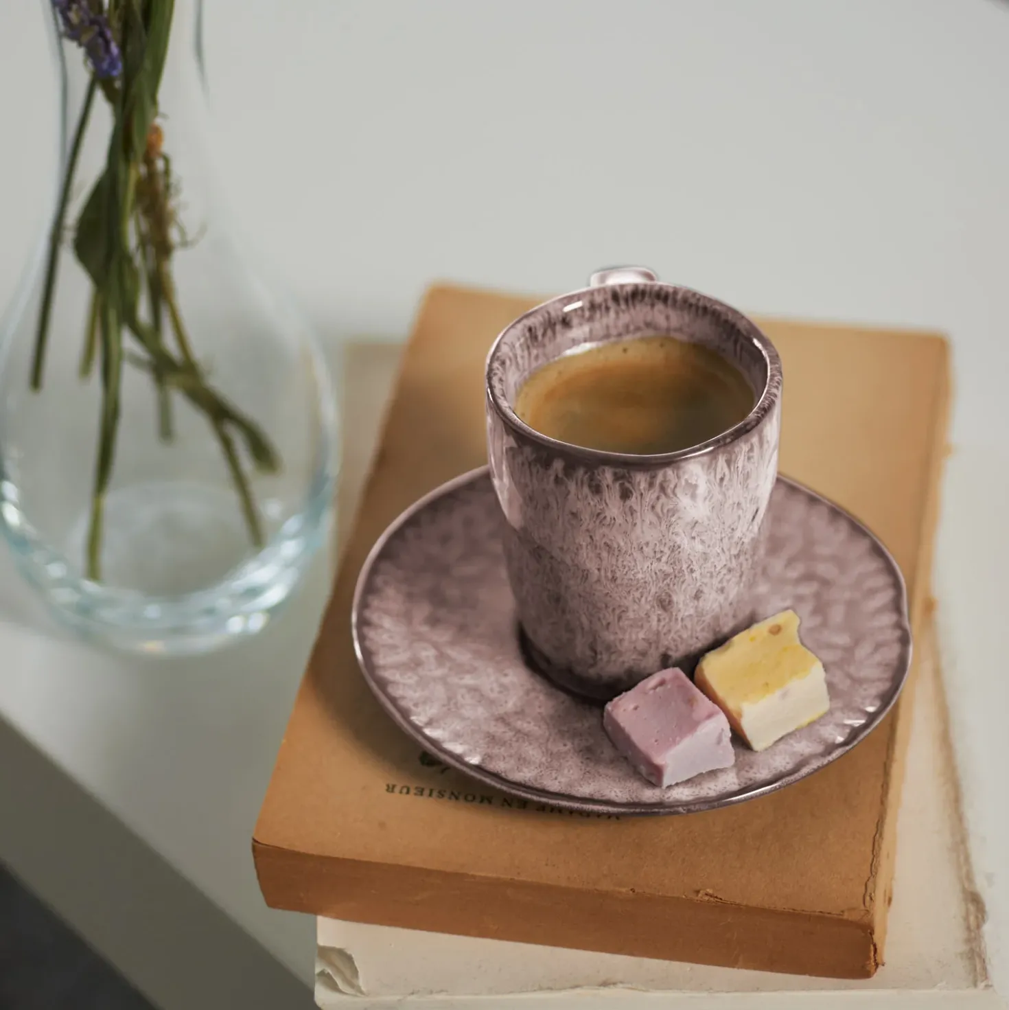 Keramikuntertasse MATERA 11 cm rosé 4er-Set