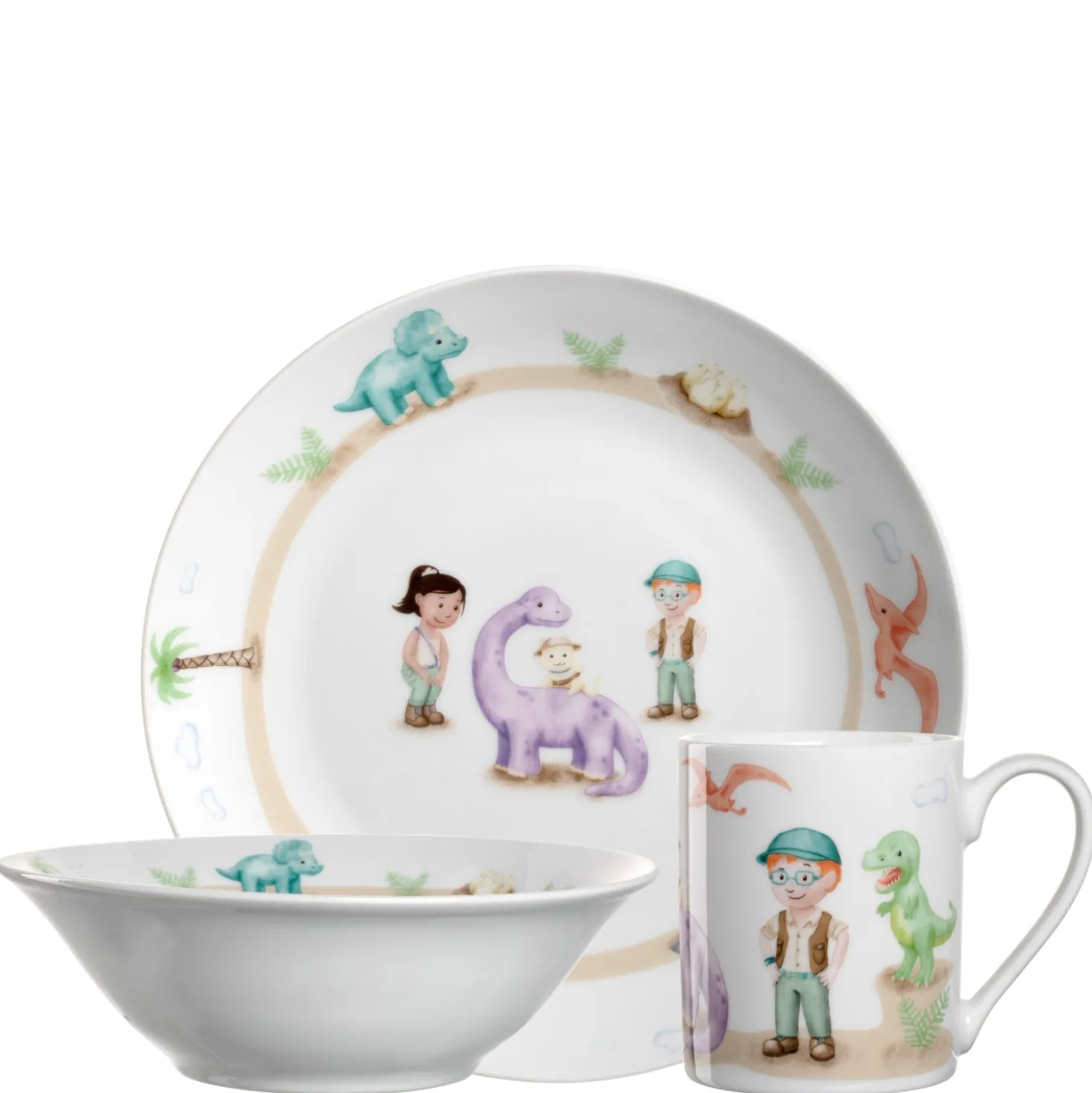 Kindergeschirr BAMBINI AVVENTURA 3-teilig Dino