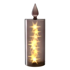 LED Kerze CAPANNA 27 cm grau
