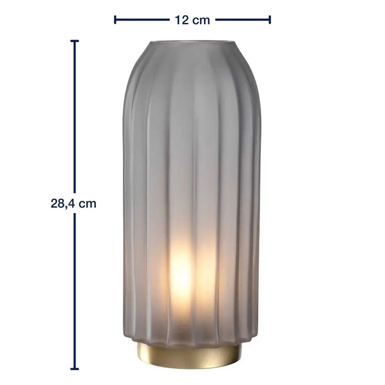 LED Lampe SILENZIO 28 cm grau satiniert