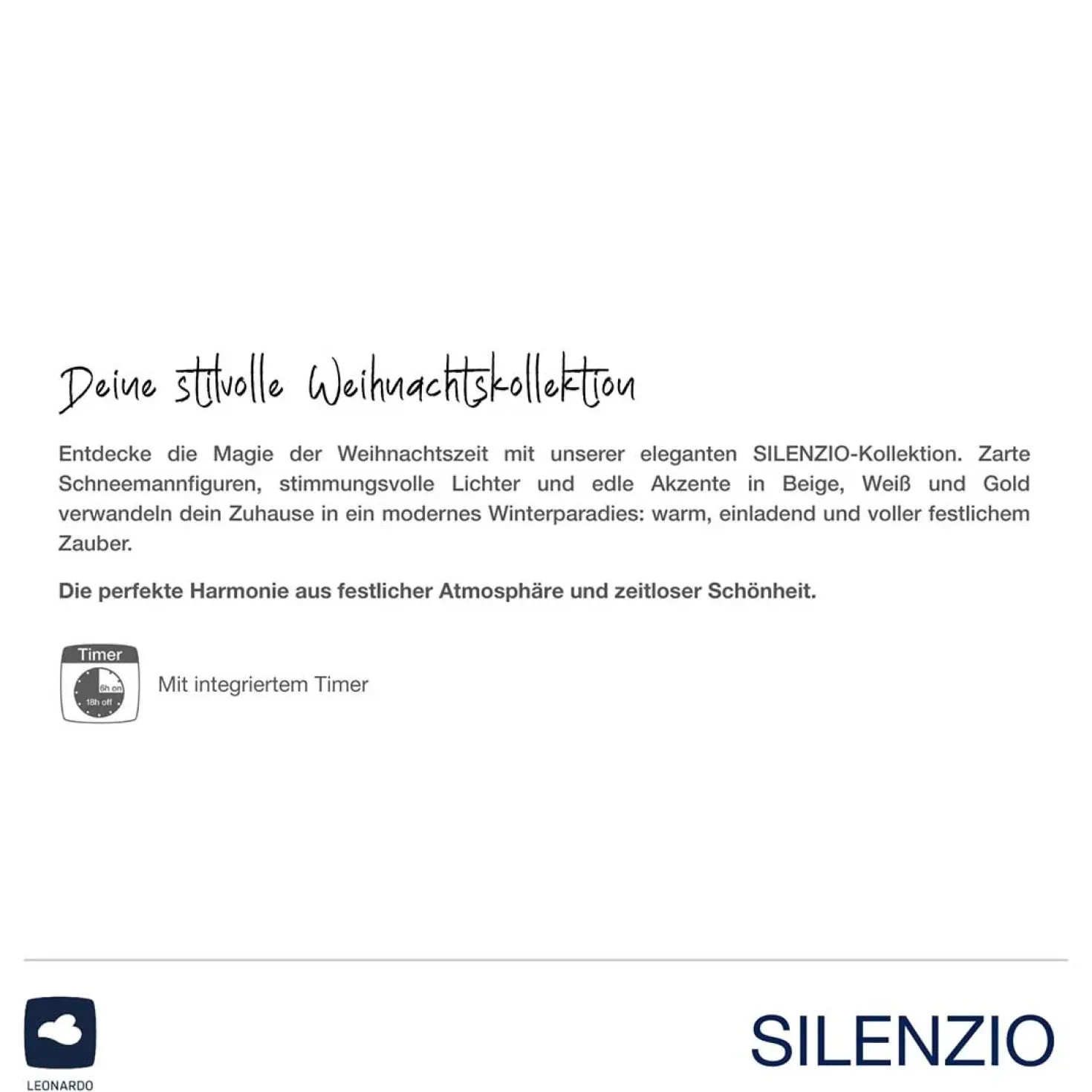 LED Lampe SILENZIO 28 cm grau satiniert