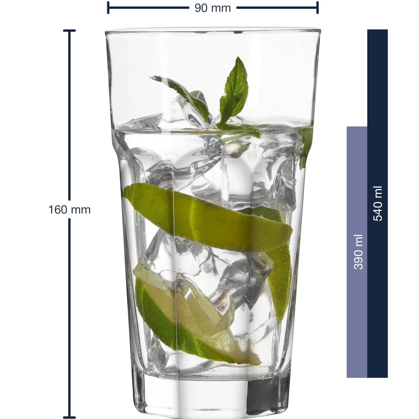 Longdrinkglas ROCK 540 ml 4er-Set