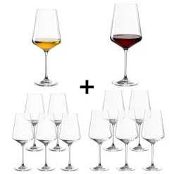 PUCCINI Rotweinglas 750 ml & Weißweinglas 560 ml 12er-Set