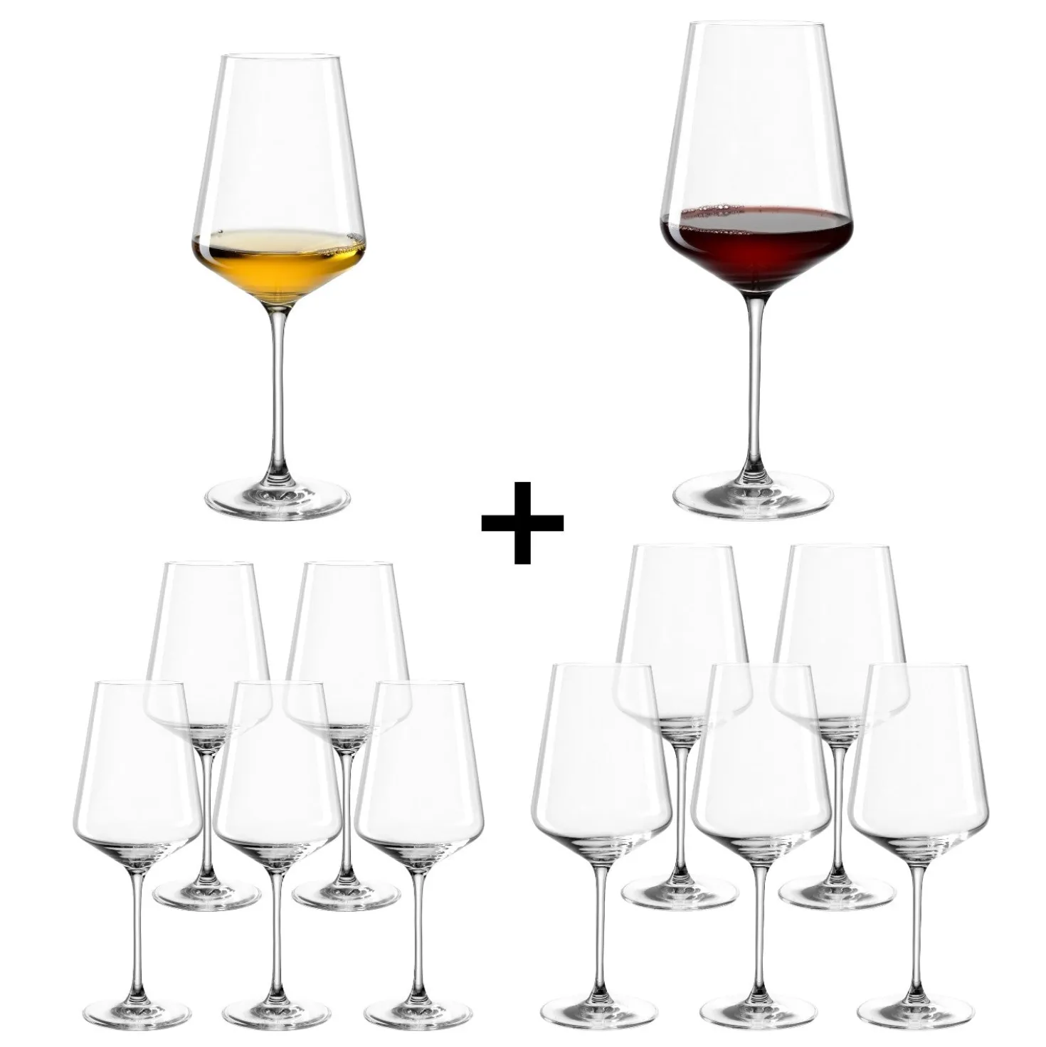 PUCCINI Rotweinglas 750 ml & Weißweinglas 560 ml 12er-Set