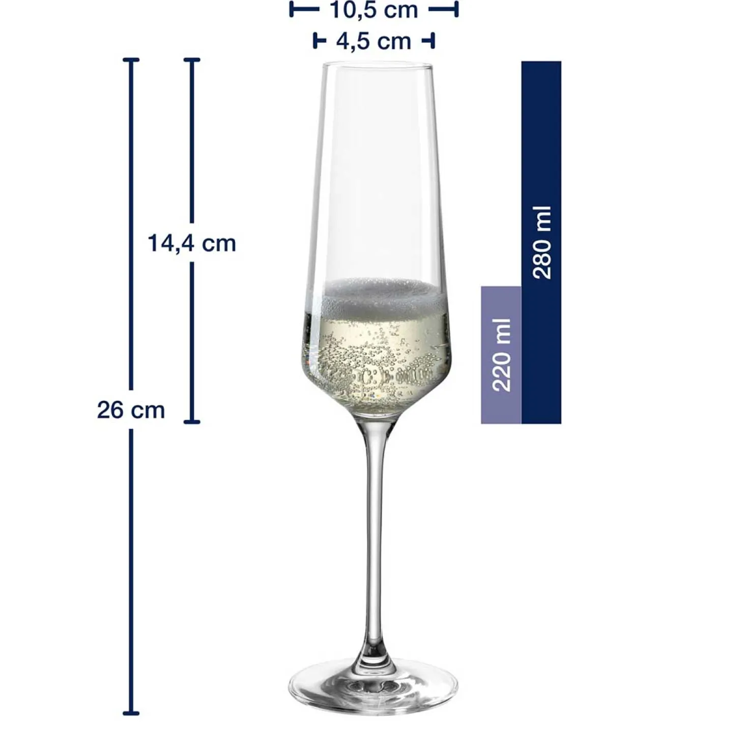 PUCCINI Sektglas 280 ml & Weißweinglas 560 ml 12er-Set