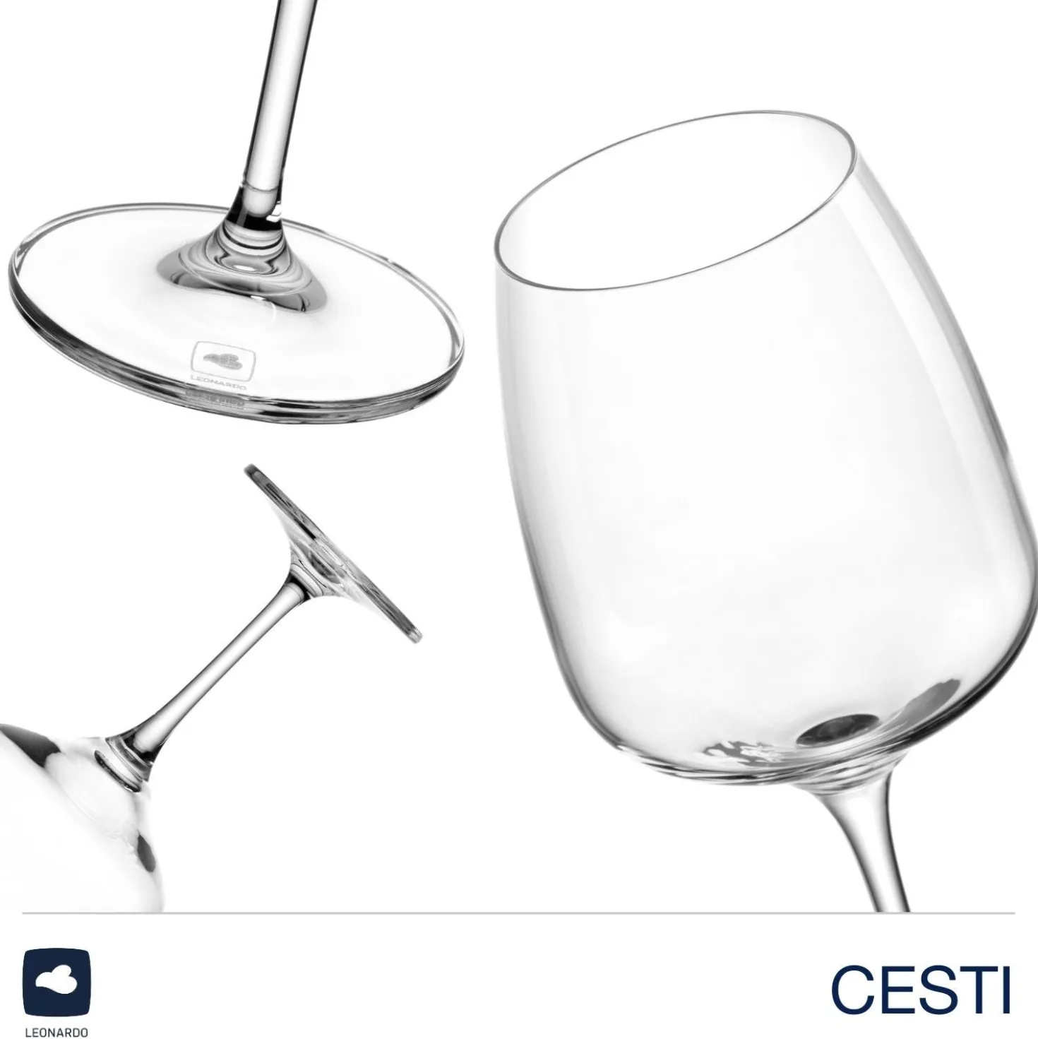 Rotweinglas CESTI 500 ml 6er-Set + Poliertuch