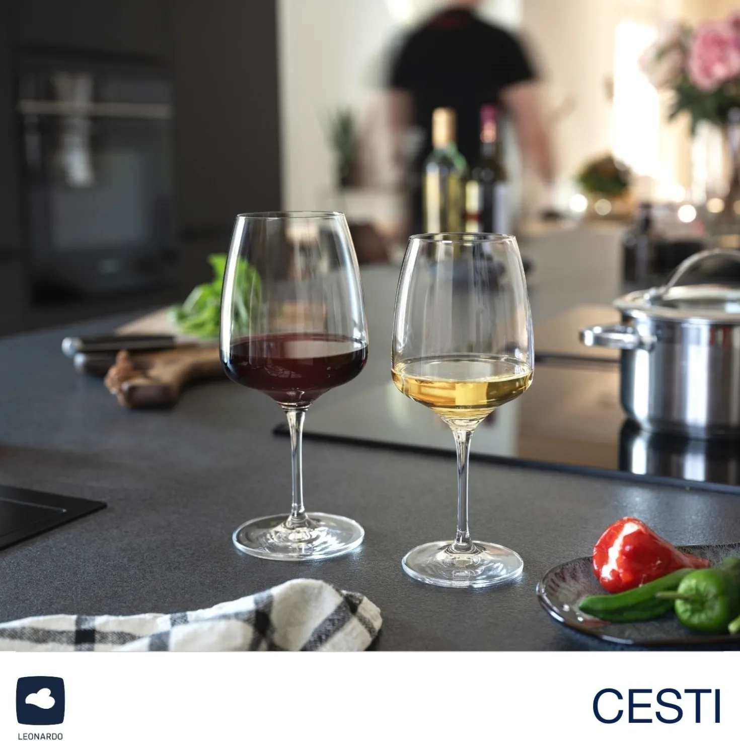 Rotweinglas CESTI 500 ml 6er-Set + Poliertuch