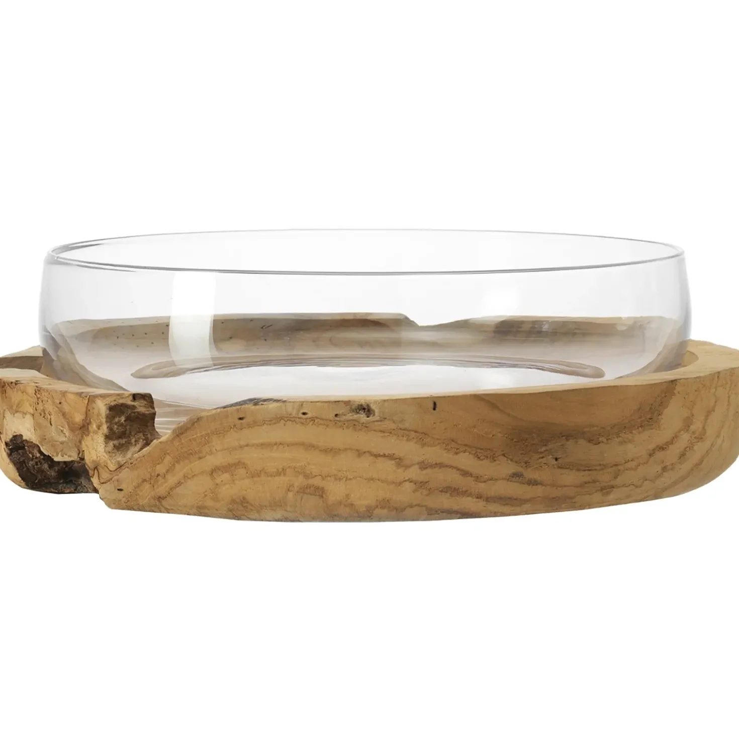 Schale TERRA 39 cm mit Teaksockel