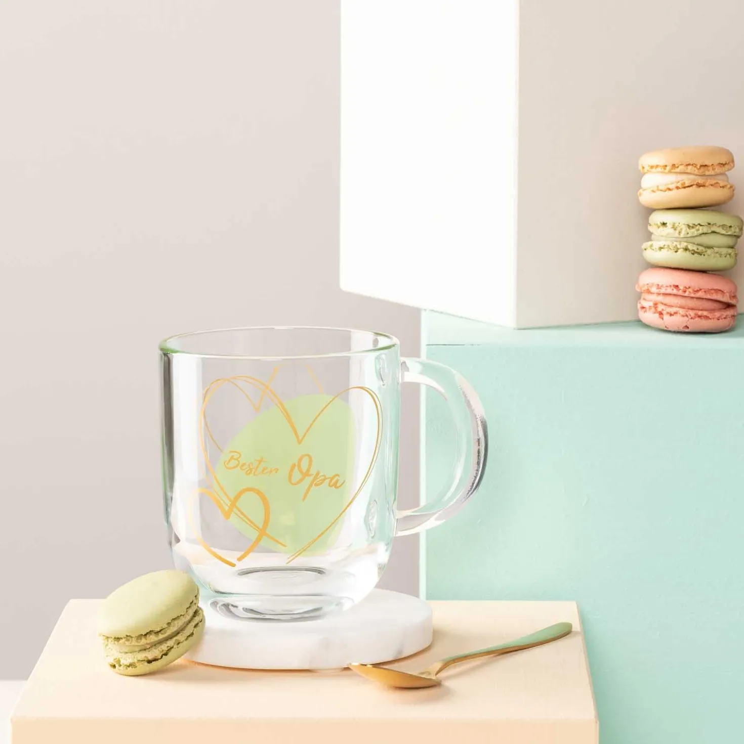 Tasse EMOZIONE 400 ml grün 'Bester Opa'