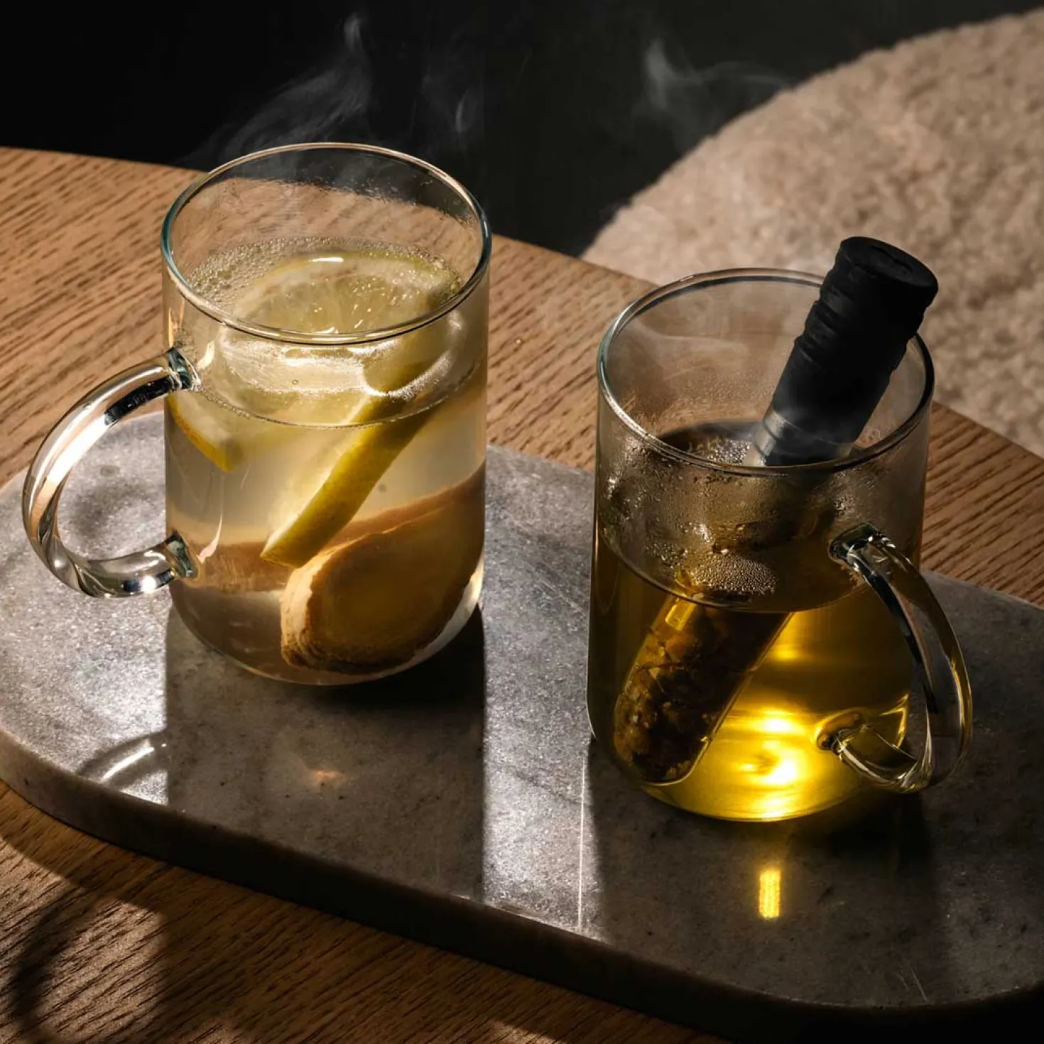 Teeglas NOVO 360 ml mit Infuser + Stickern