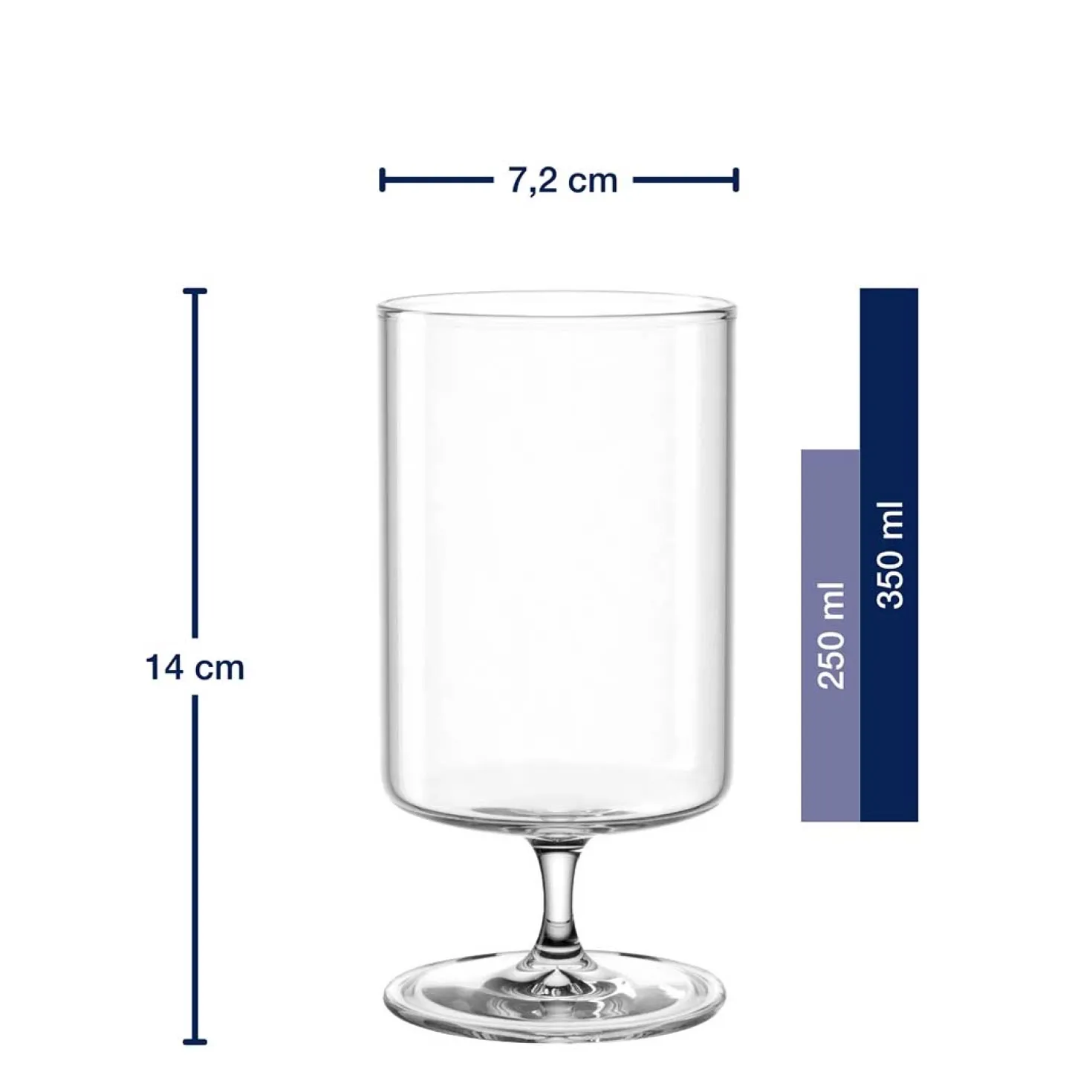 Trinkglas auf Fuß BASSO 350 ml 2er-Set