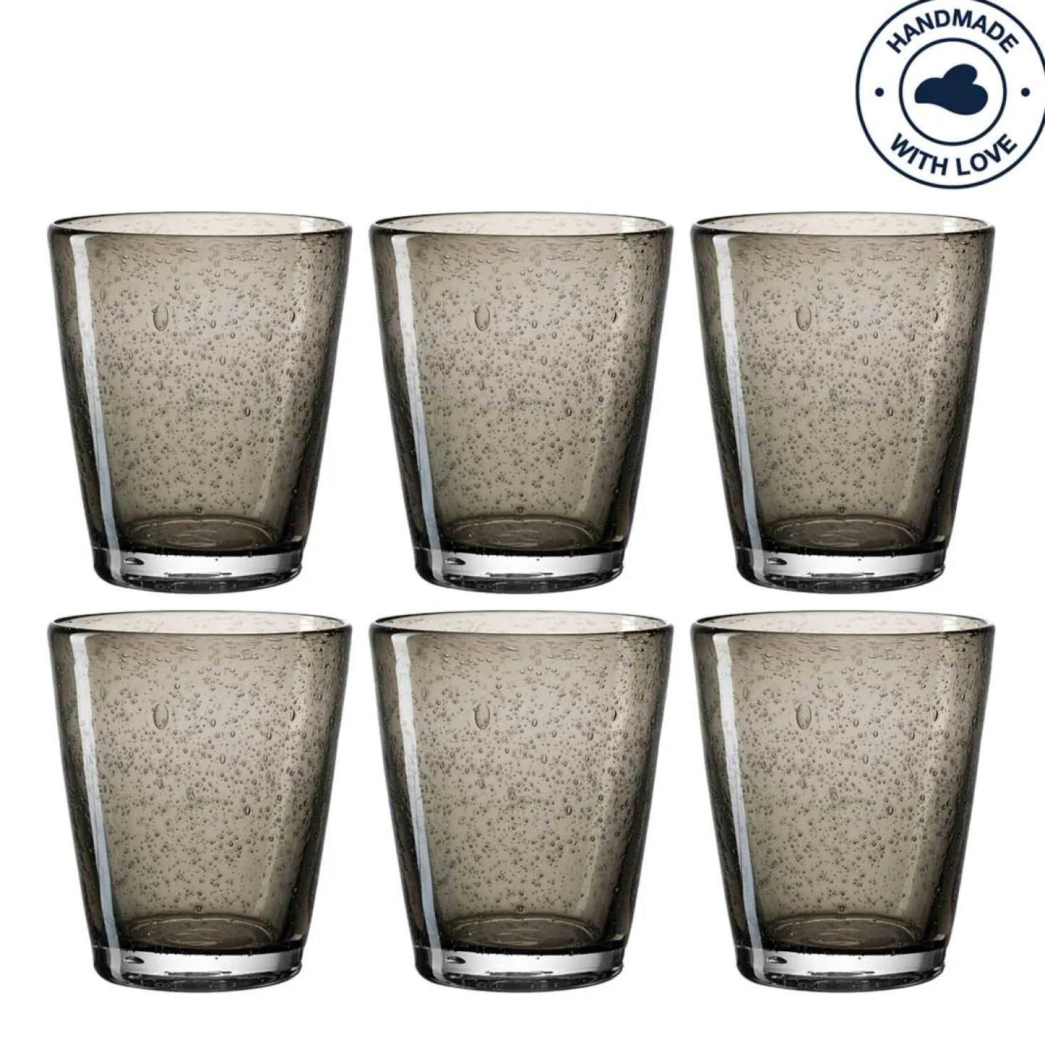 Trinkglas BURANO 330 ml dunkelgrau 6er-Set