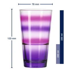 Trinkglas EVENT 330 ml lila gestreift 6er-Set