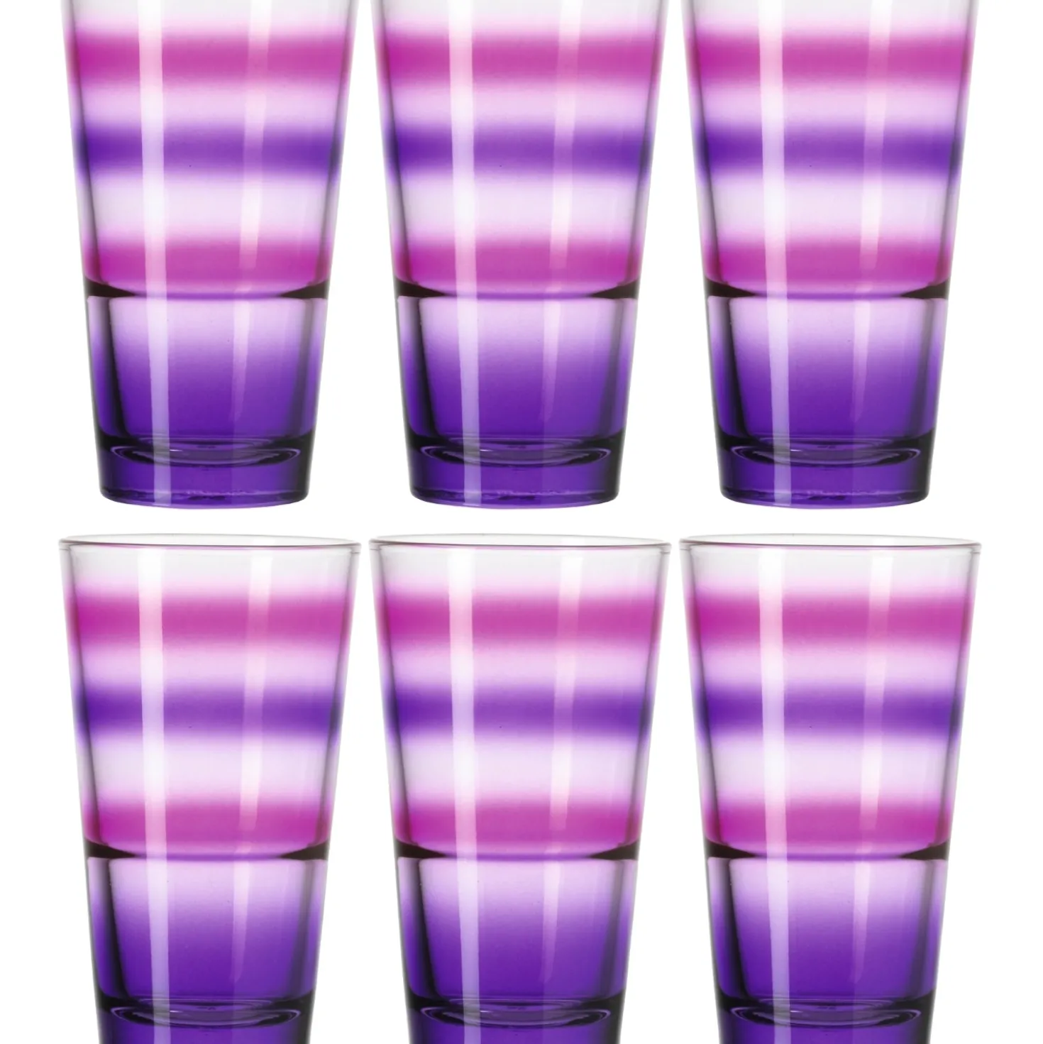 Trinkglas EVENT 330 ml lila gestreift 6er-Set