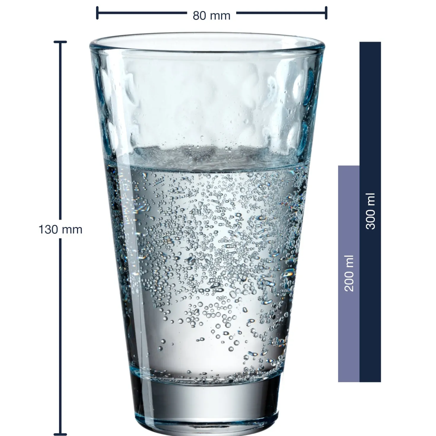 Trinkglas OPTIC 300 ml hellblau 6er-Set