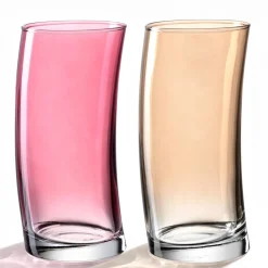 Trinkglas SWING 450ml rot/champagner 2er-Set