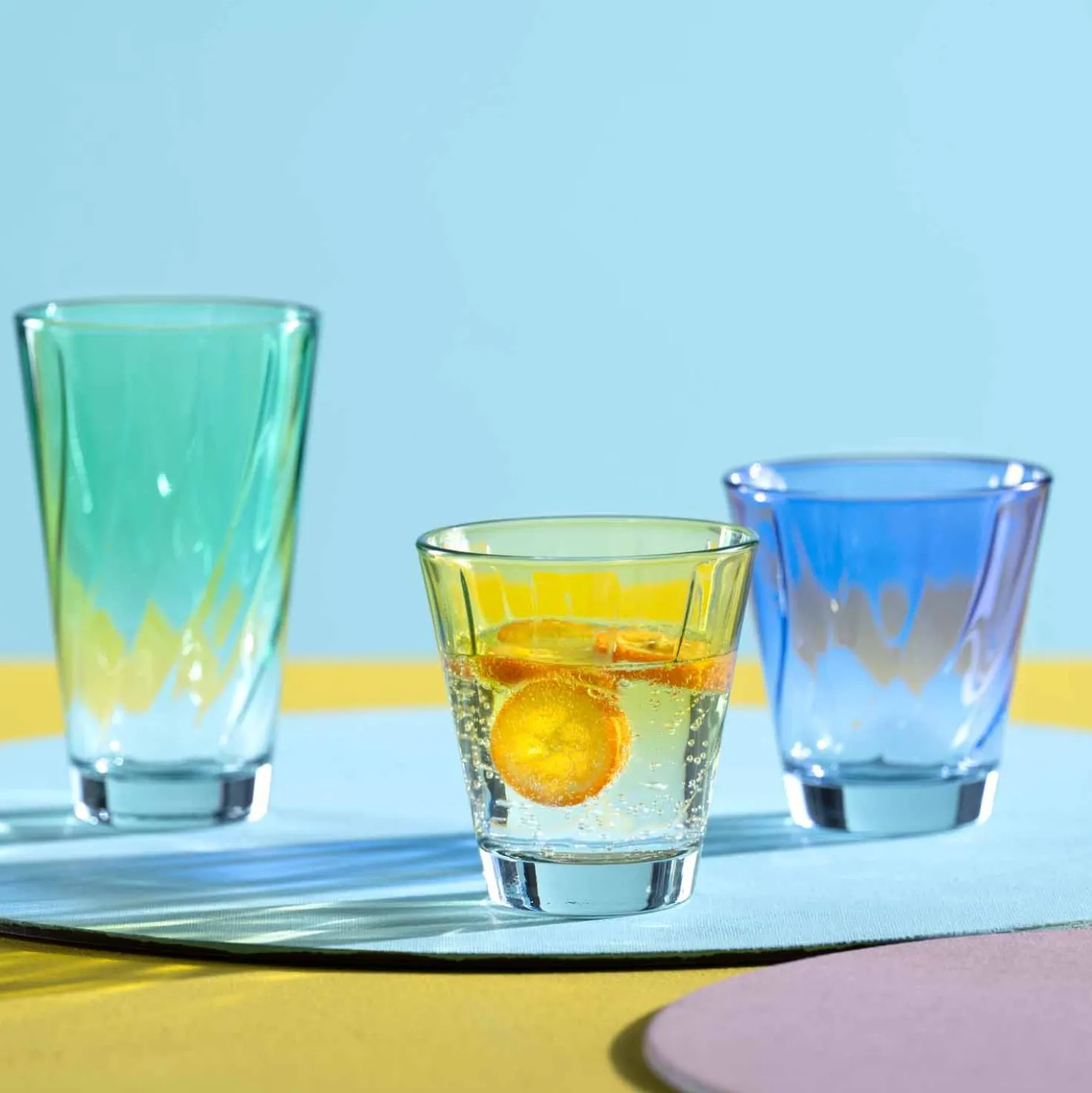 Trinkglas TWIST 215 ml blau 4er-Set