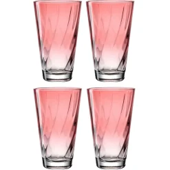 Trinkglas TWIST 300ml rot 4er-Set