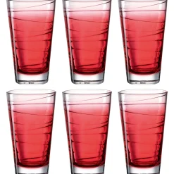 Trinkglas VARIO STRUTTURA 280 ml rot 6er-Set