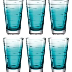 Trinkglas VARIO STRUTTURA 280 ml türkis 6er-Set