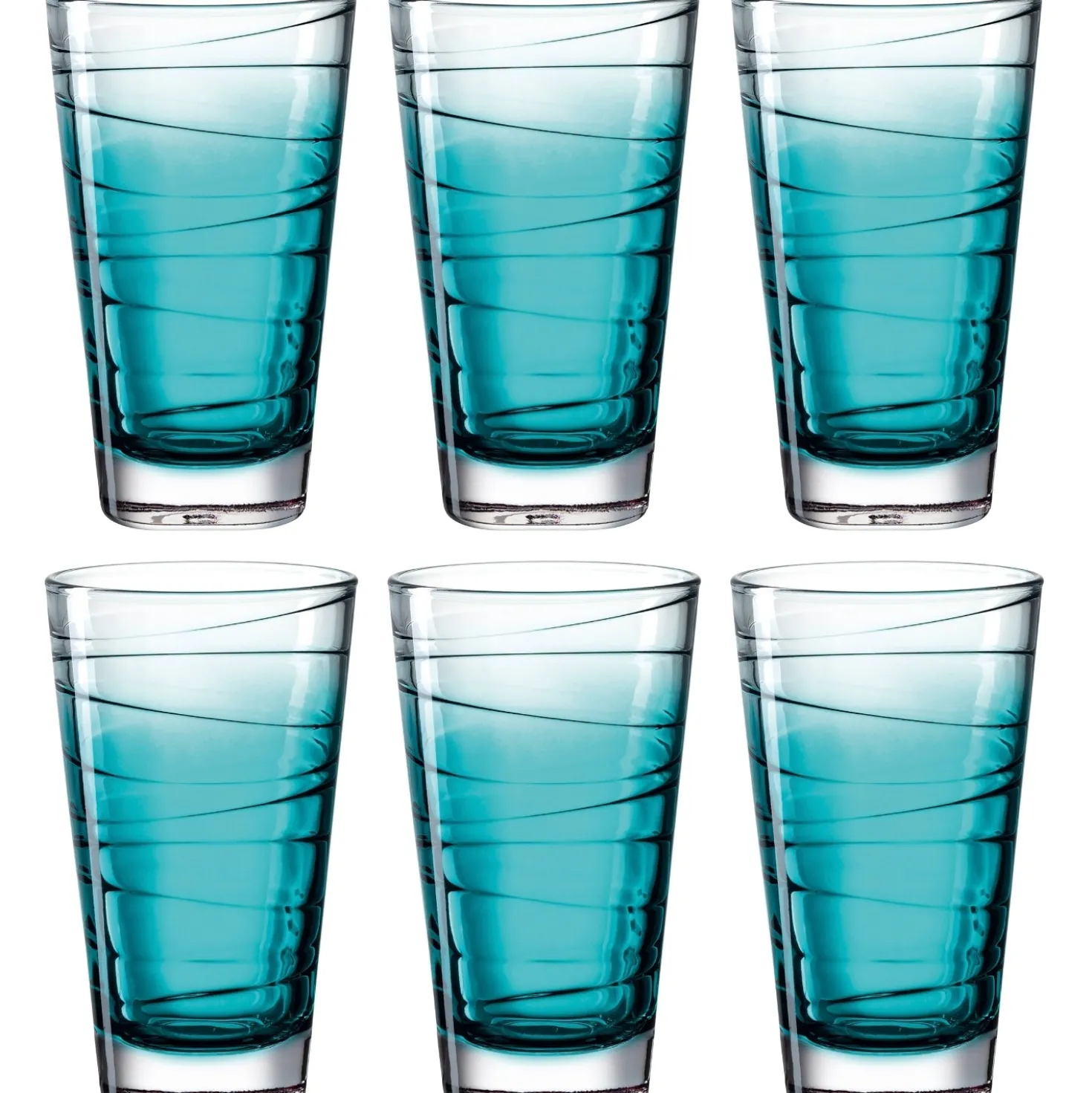 Trinkglas VARIO STRUTTURA 280 ml türkis 6er-Set