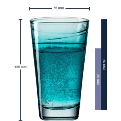 Trinkglas VARIO STRUTTURA 280 ml türkis 6er-Set