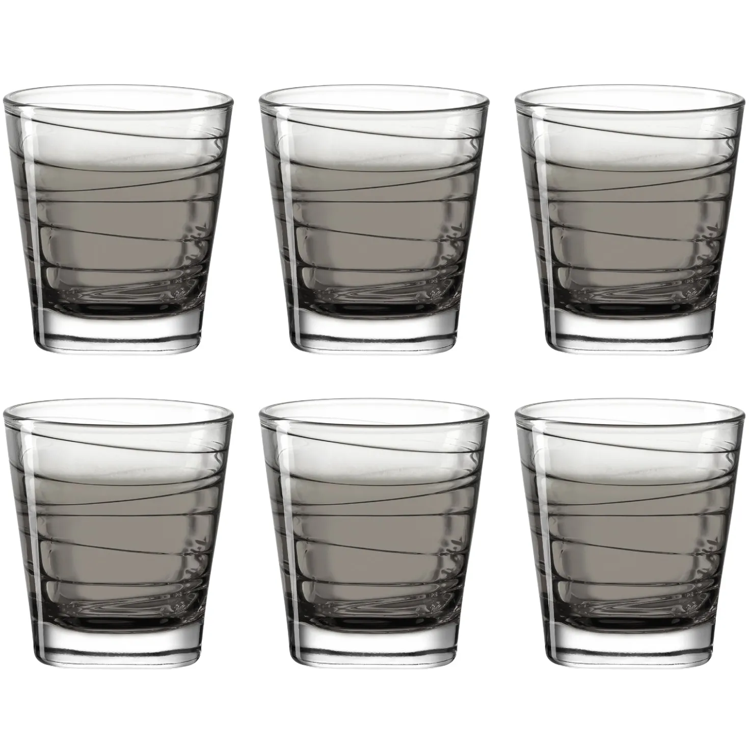 Trinkglas VARIO STRUTTURA 250 ml anthrazit 6er-Set