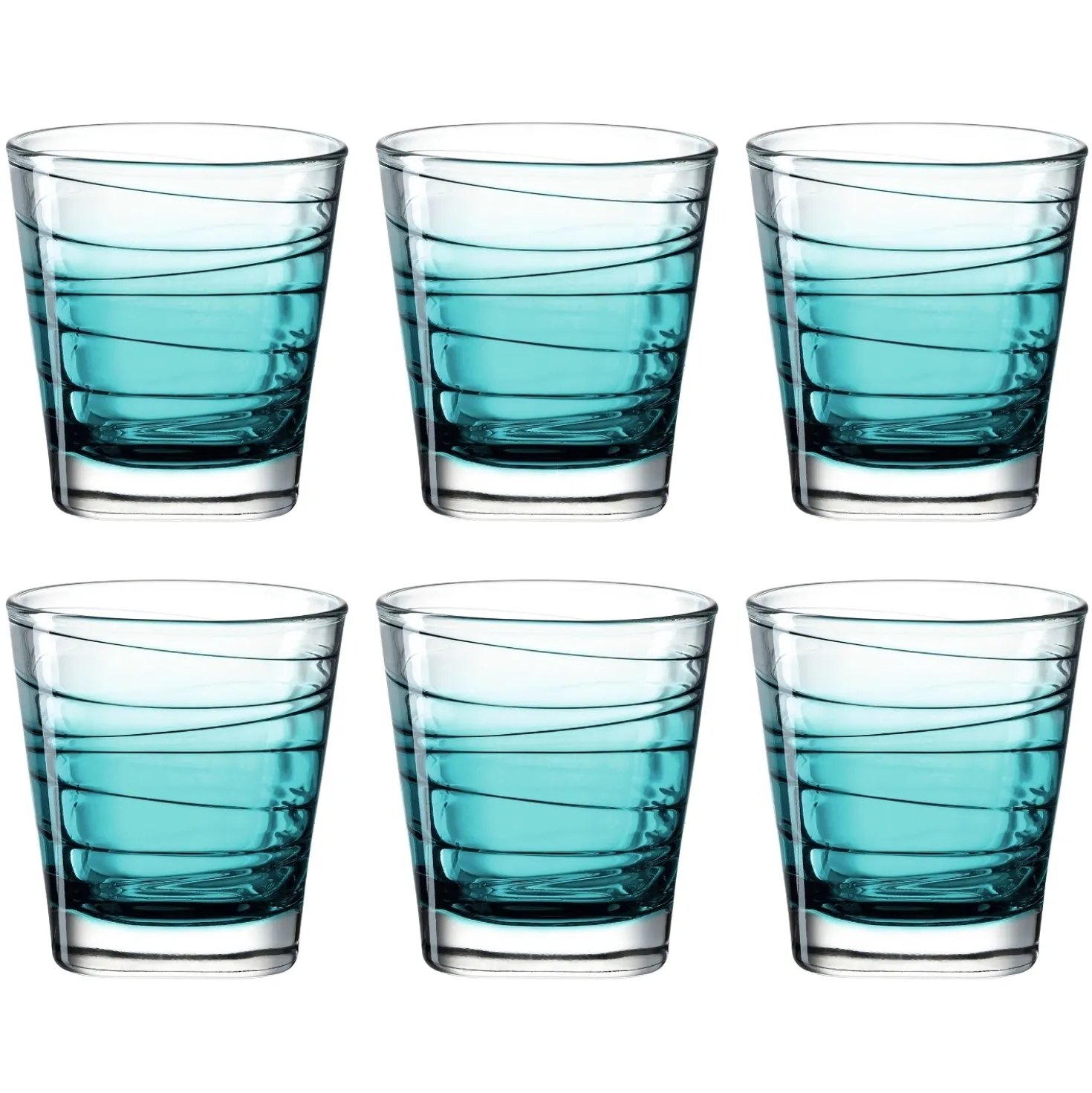 Trinkglas VARIO STRUTTURA 250 ml türkis 6er-Set